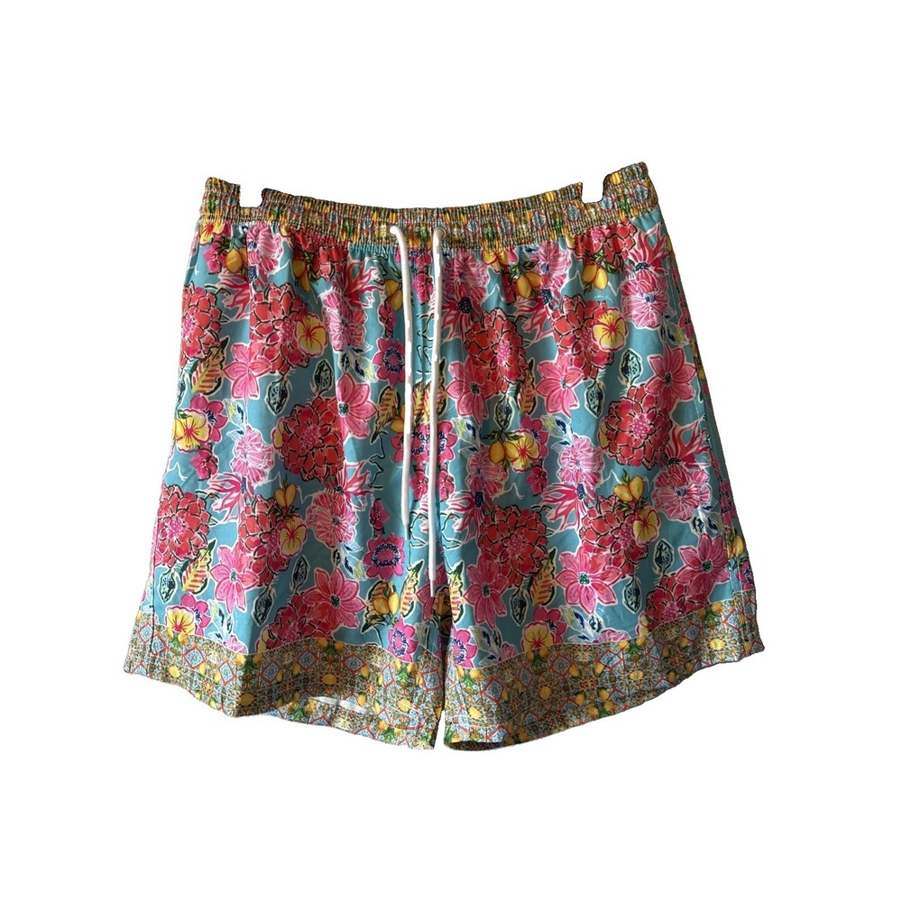 Antica Sartoria Giacomo Cinque Floral Lemon Swim Shorts Mens XXL Multicolor